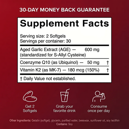 Garlic Supplement with Allicin Support – Odorless Aged Garlic Extract Capsules for Daily Immune, Heart & Wellness Support – High Potency Garlic Formula